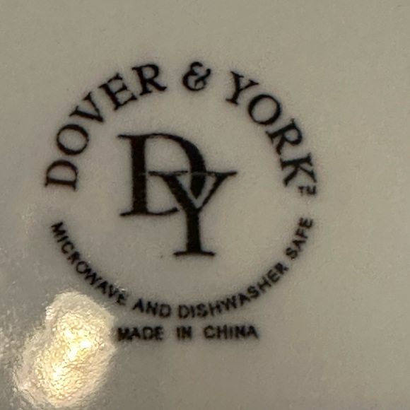 Dover & York Black and White Geometric Pattern Ceramic Salad Plate 7.75” New - Picture 5 of 5